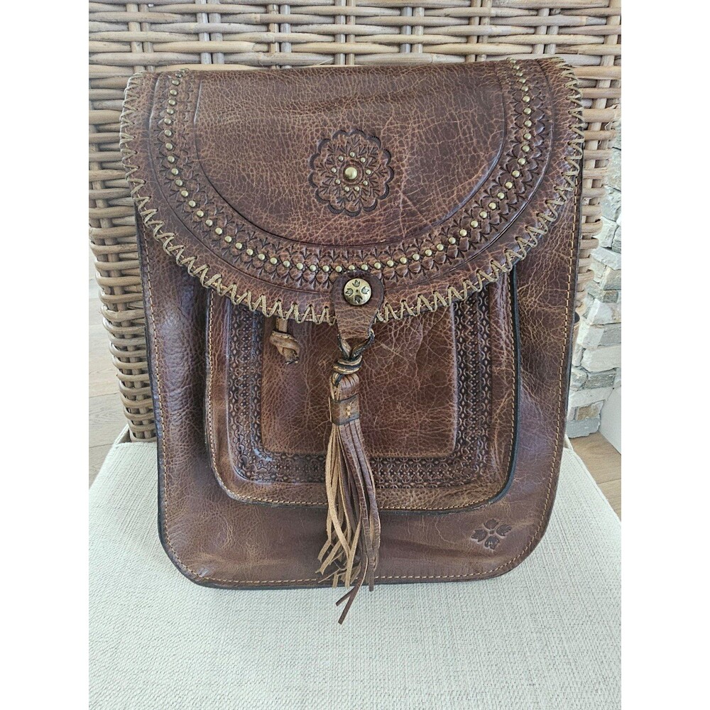 NWT Patricia Nash Jovanna Distressed Brown Cognac Leather Backpack